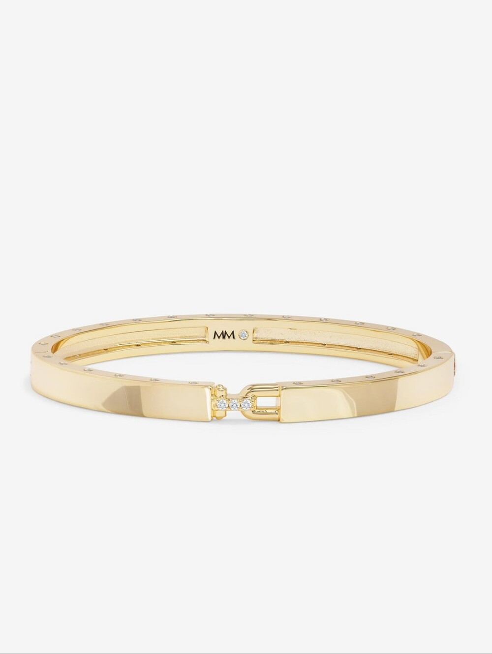 Melinda Maria Ashley Lock 6mm Cuff - Gold White Diamondettes New Size M ✨️FIRM